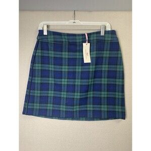 Vineyard Vines Skirt Womans Size 8 Blackwatch Tartan Plaid Blue/Green Mini Ponte